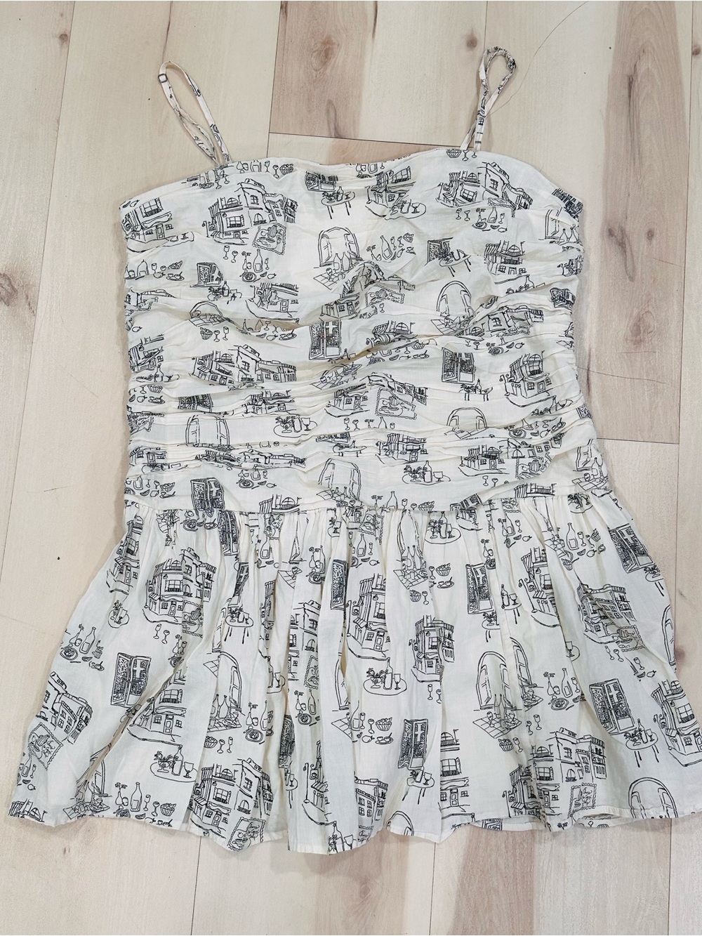 Abercrombie & Fitch Emerson Drop-Waist Mini Dress Sz XLP Cotton minimalist - Picture 3 of 11